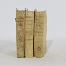 Nice collection of weathered vellum books, Spain 18th century.