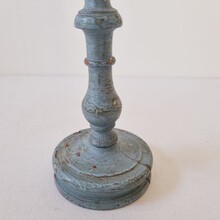 Pair painted wooden candlesticks, France circa 1750