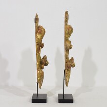 Pair carved giltwood baroque ornaments, Italy circa 1750