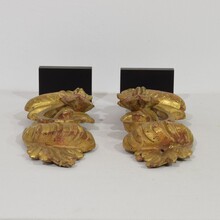 Pair carved giltwood baroque ornaments, Italy circa 1750