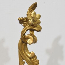 Pair hand carved giltwood curl ornaments, Italy circa 1750