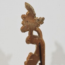 Pair hand carved giltwood curl ornaments, Italy circa 1750