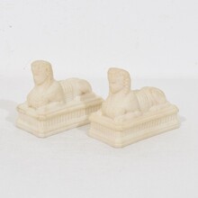 Pair grand tour alabaster sphinxes, Italy circa 1850-1900