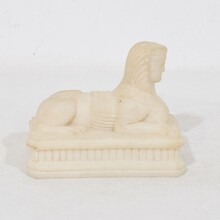 Pair grand tour alabaster sphinxes, Italy circa 1850-1900
