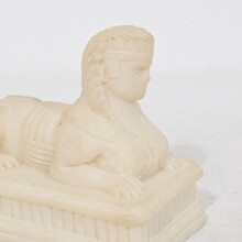 Pair grand tour alabaster sphinxes, Italy circa 1850-1900
