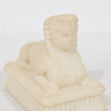 Pair grand tour alabaster sphinxes, Italy circa 1850-1900