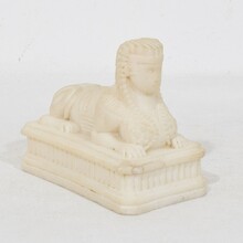 Pair grand tour alabaster sphinxes, Italy circa 1850-1900