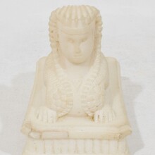 Pair grand tour alabaster sphinxes, Italy circa 1850-1900