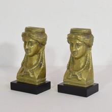 Pair empire style heads, France circa 1800-1850