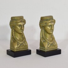 Pair empire style heads, France circa 1800-1850