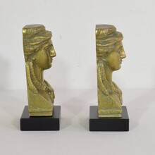 Pair empire style heads, France circa 1800-1850