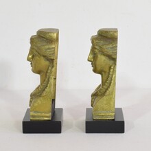 Pair empire style heads, France circa 1800-1850