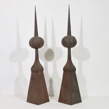 Pair iron roof finials, France circa 1850-1900