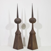 Pair iron roof finials, France circa 1850-1900