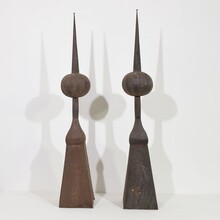 Pair iron roof finials, France circa 1850-1900