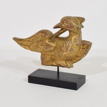 Pair hand carved giltwood empire style bird ornaments, France circa 1805-1820