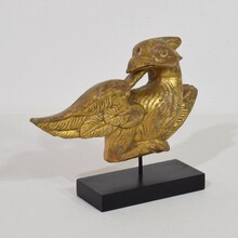 Pair hand carved giltwood empire style bird ornaments, France circa 1805-1820