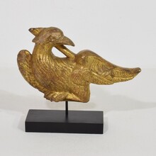 Pair hand carved giltwood empire style bird ornaments, France circa 1805-1820