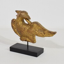 Pair hand carved giltwood empire style bird ornaments, France circa 1805-1820