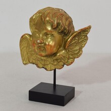 Pair giltwood baroque winged angel heads, Italy circa 1750