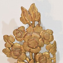 Pair hand carved baroque giltwood bouquet ornaments, Italy circa 1750