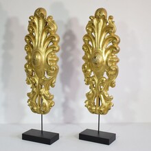 Pair large neoclassical carved giltwood ornaments, Italy circa 1780