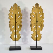 Pair large neoclassical carved giltwood ornaments, Italy circa 1780