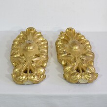 Pair large neoclassical carved giltwood ornaments, Italy circa 1780