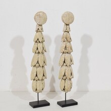 Pair neoclassical carved wooden ornaments, France circa 1780