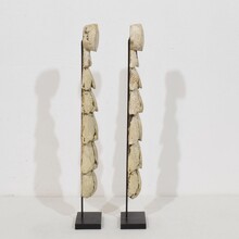 Pair neoclassical carved wooden ornaments, France circa 1780