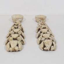 Pair neoclassical carved wooden ornaments, France circa 1780