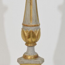 Pair neoclassical carved wooden candleholders, Italy circa 1780-1800