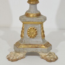 Pair neoclassical carved wooden candleholders, Italy circa 1780-1800