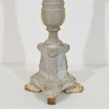 Pair neoclassical carved wooden candleholders, Italy circa 1780-1800