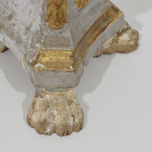 Pair neoclassical carved wooden candleholders, Italy circa 1780-1800