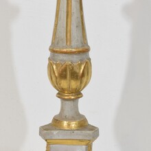 Pair neoclassical carved wooden candleholders, Italy circa 1780-1800