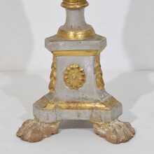 Pair neoclassical carved wooden candleholders, Italy circa 1780-1800