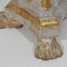 Pair neoclassical carved wooden candleholders, Italy circa 1780-1800