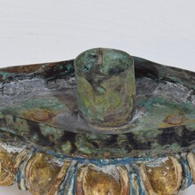 Pair baroque carved wooden candleholders, Italy circa 1700-1750