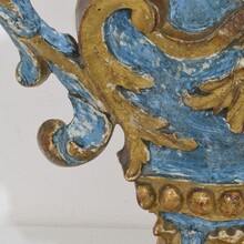 Pair baroque carved wooden candleholders, Italy circa 1700-1750