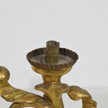 Pair carved giltwood baroque candleholders, Italy circa 1750-1780