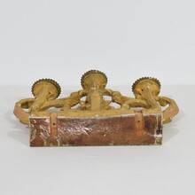 Pair carved giltwood baroque candleholders, Italy circa 1750-1780