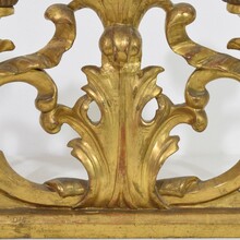 Pair carved giltwood baroque candleholders, Italy circa 1750-1780