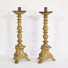 Pair giltwood candleholders, Italy circa 1760-1780