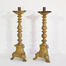 Pair giltwood candleholders, Italy circa 1760-1780