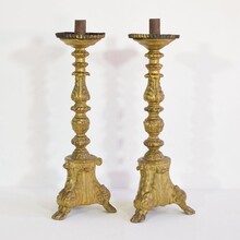 Pair giltwood candleholders, Italy circa 1760-1780