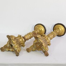 Pair giltwood candleholders, Italy circa 1760-1780