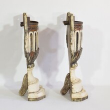 Pair neoclassical altar candleholders, Italy circa 1760-1780