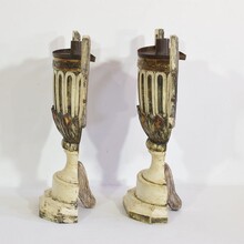 Pair neoclassical altar candleholders, Italy circa 1760-1780