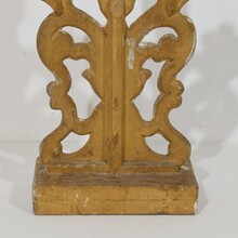 Pair silvered wooden baroque candleholders, Italy circa 1750- 1780